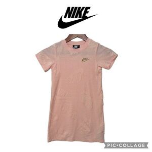 Nike girls sport all over logo pink dress size 6